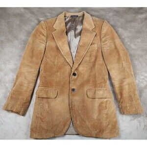 Yves Saint Laurent Men's Tan Corduroy Single-Breasted Blazer Jacket